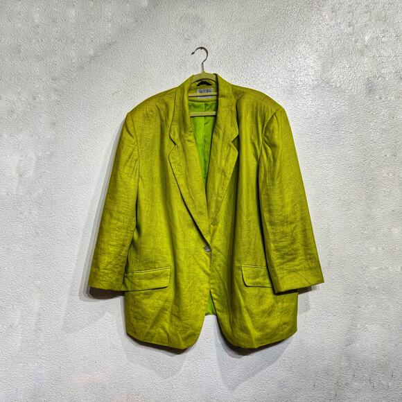 David N Lime Green Vintage Blazer Sz 20 - Picture 1 of 12